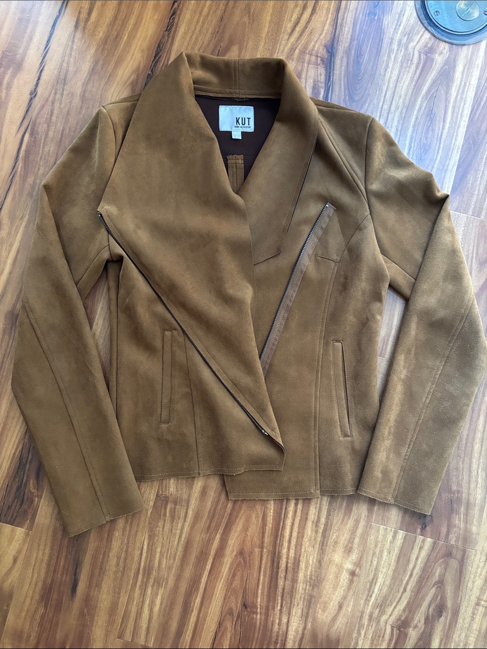Kut from the Kloth Brown Faux Suede Zip Jacket - Picture 1 of 5